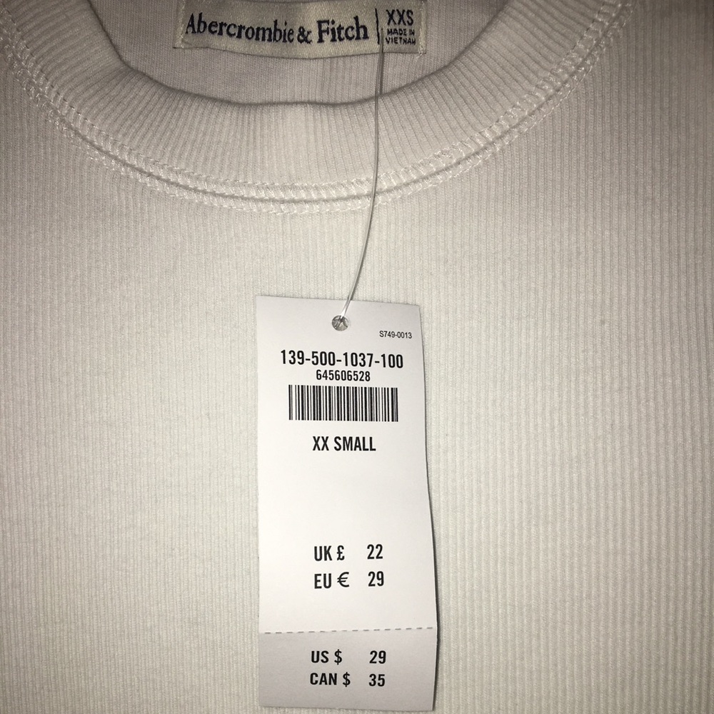Abercrombie & Fitch White Ribbed Crewneck Bodysuit - Picture 4 of 4